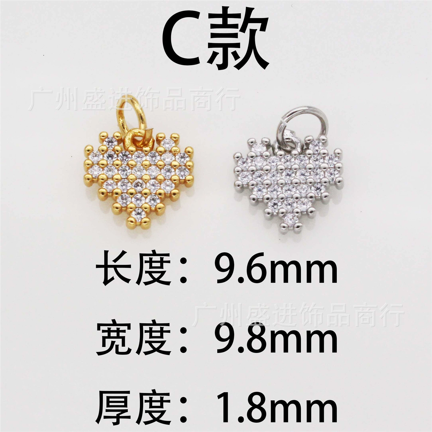 Золотая небольшая подвеска в виде сердца, ожерелье и браслет, аксессуары, 18 карат, розовое золото, ручной работы