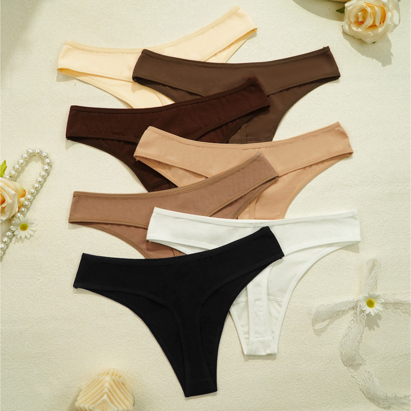 Europa y América peinados algodón thongs mujeres bikini sexy sin marcas cómodas calzoncillos de algodón transpirables mujeres al por mayor comercio exterior image 4