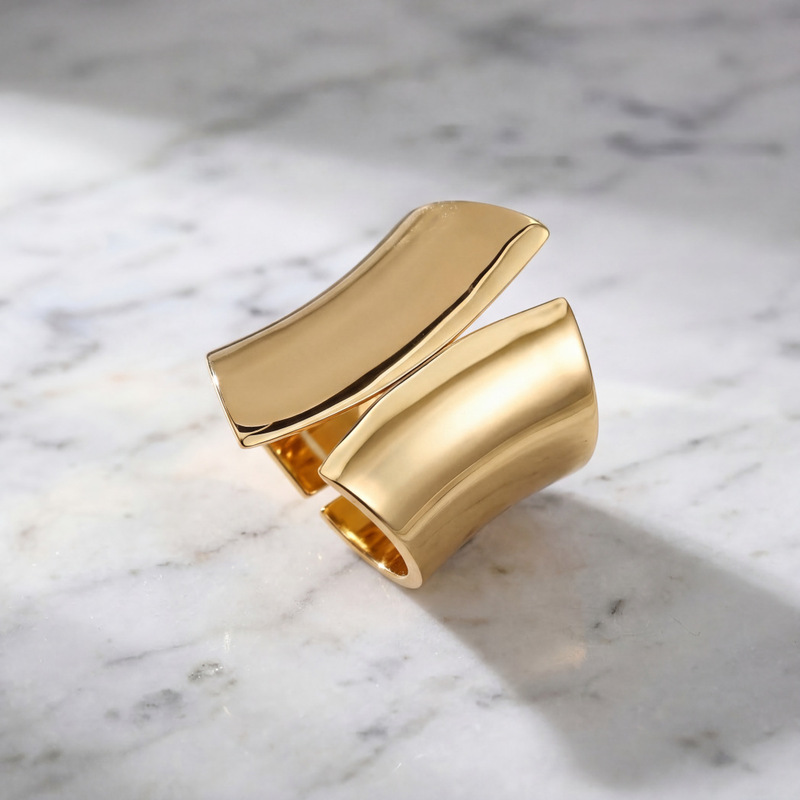 European and American Cross-Border Trendy Metal Glossy Open Bracelet Geometric Wide Bangle World Cup Themed Hot Keywords Exclusively for Cross-Border Sales