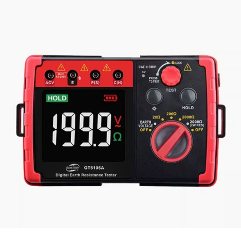Biaozhi 5105A Тестер сопротивления заземления Цифровой измеритель сопротивления заземления Тестер сопротивления почвы для молниезащиты