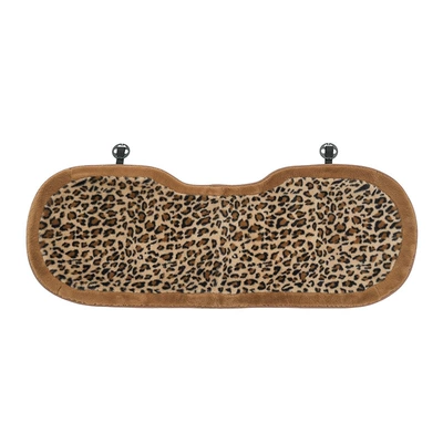 Seat cushion, seat cover Cushion, High-End Winter Plush Warm - rabbit-fur-brown-edge-leopard-print-cushion-back-row