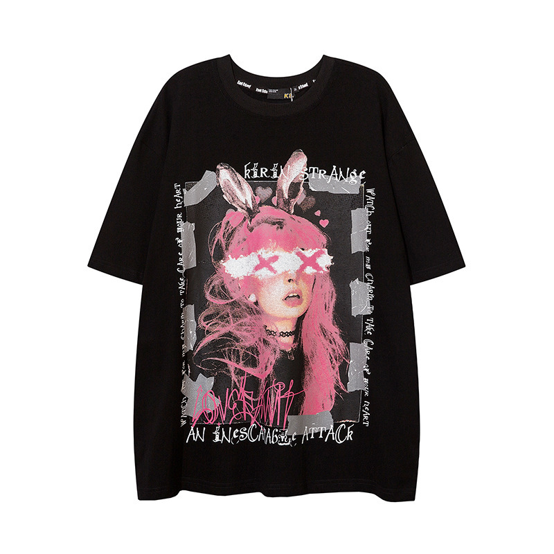 Yprs Men's Clothing 2023 Unisex Spring/Summer European and American Dark Style Loose Fit Couple Internet Celebrity Student Bf Short Sleeve T-Shirt Long Sleeve Yprs Men's Clothing 2023 Unisex Spring/Summer European and American Dark Style Loose Fit Couple Internet Celebrity Student Bf Short Sleeve T-Shirt Long Sleeve