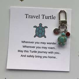 跨境新品HandmadeTurtlekeychai创意DIY旅行乌龟字母月份钥匙挂件