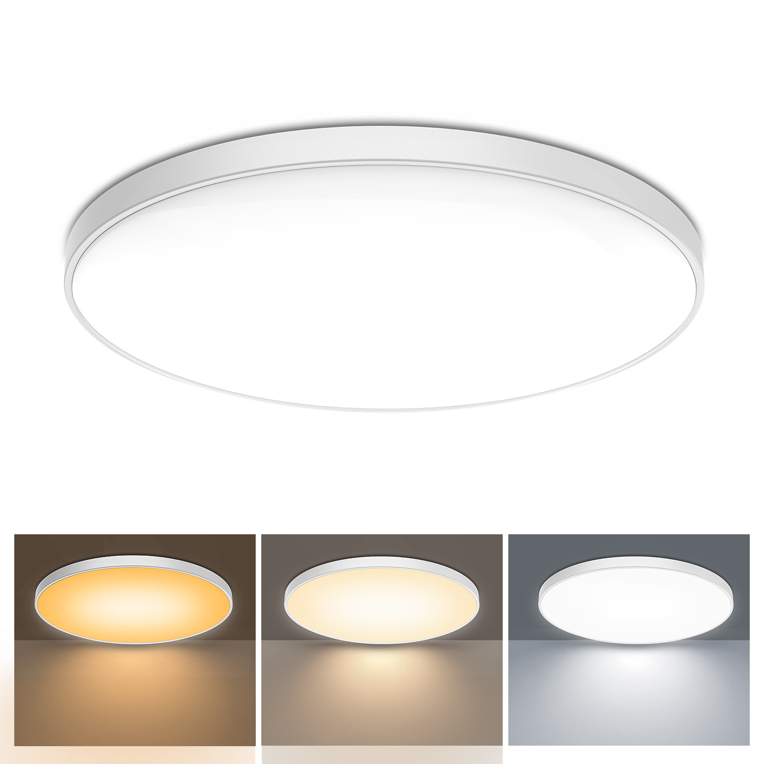 TEMU跨境led超薄吸顶灯现代简约卧室吸顶灯三色宽220面板灯吸顶灯