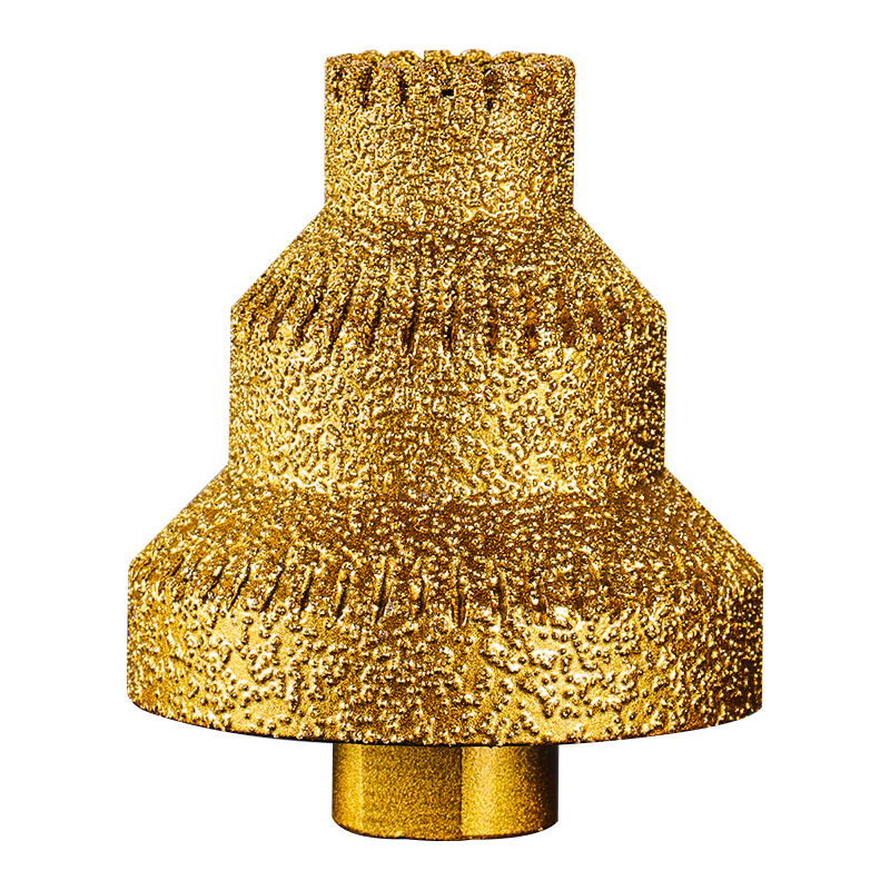 Apuntador de soldadura fuerte dorado de expansión de baldosas de dientes frondosos Perforador de perforación manual de diamante multicapa cónico