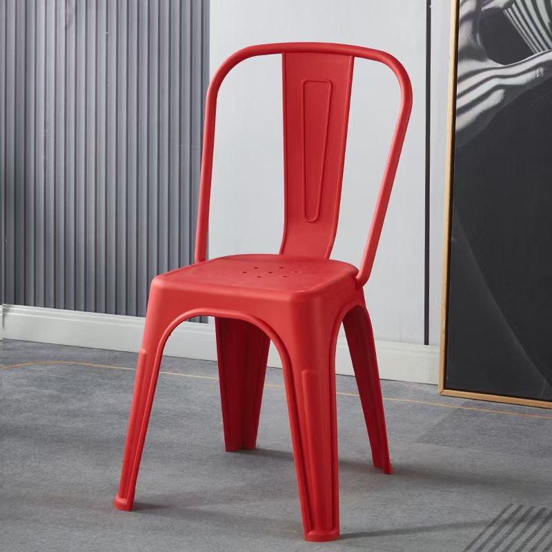 Nuevo taburete de plástico grueso de malla roja silla trasera silla de comedor comercial silla cómoda de boda silla ergonómica