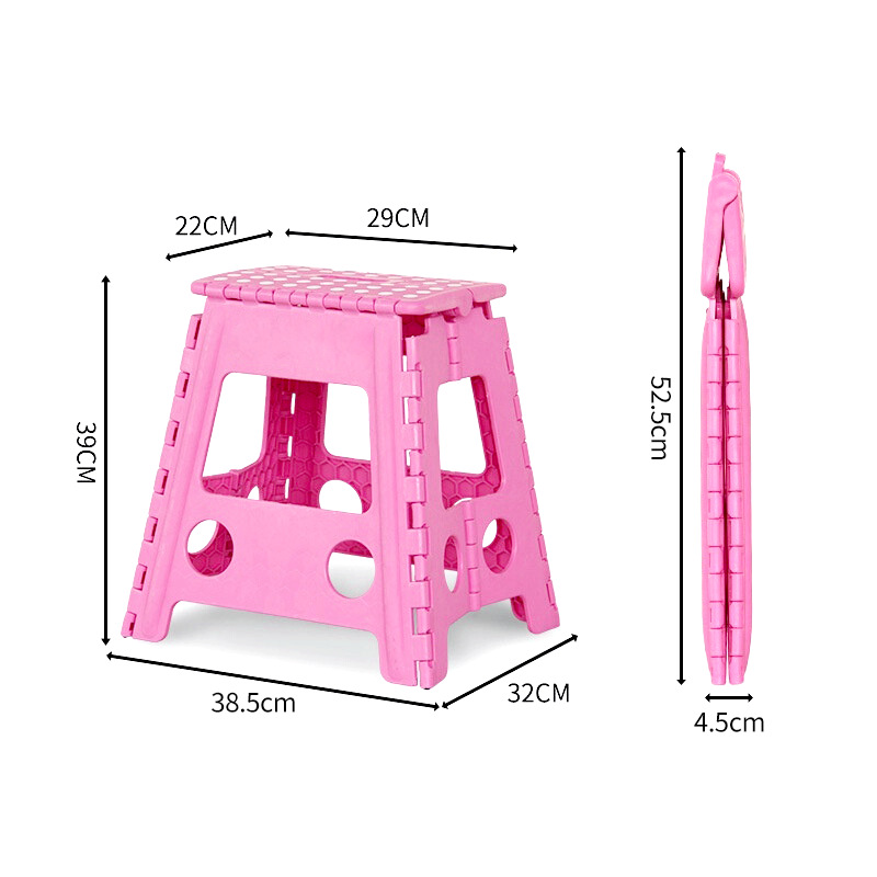 Taburete de plástico reforzado, taburete plegable ligero, banco de comedor para interior y exterior.