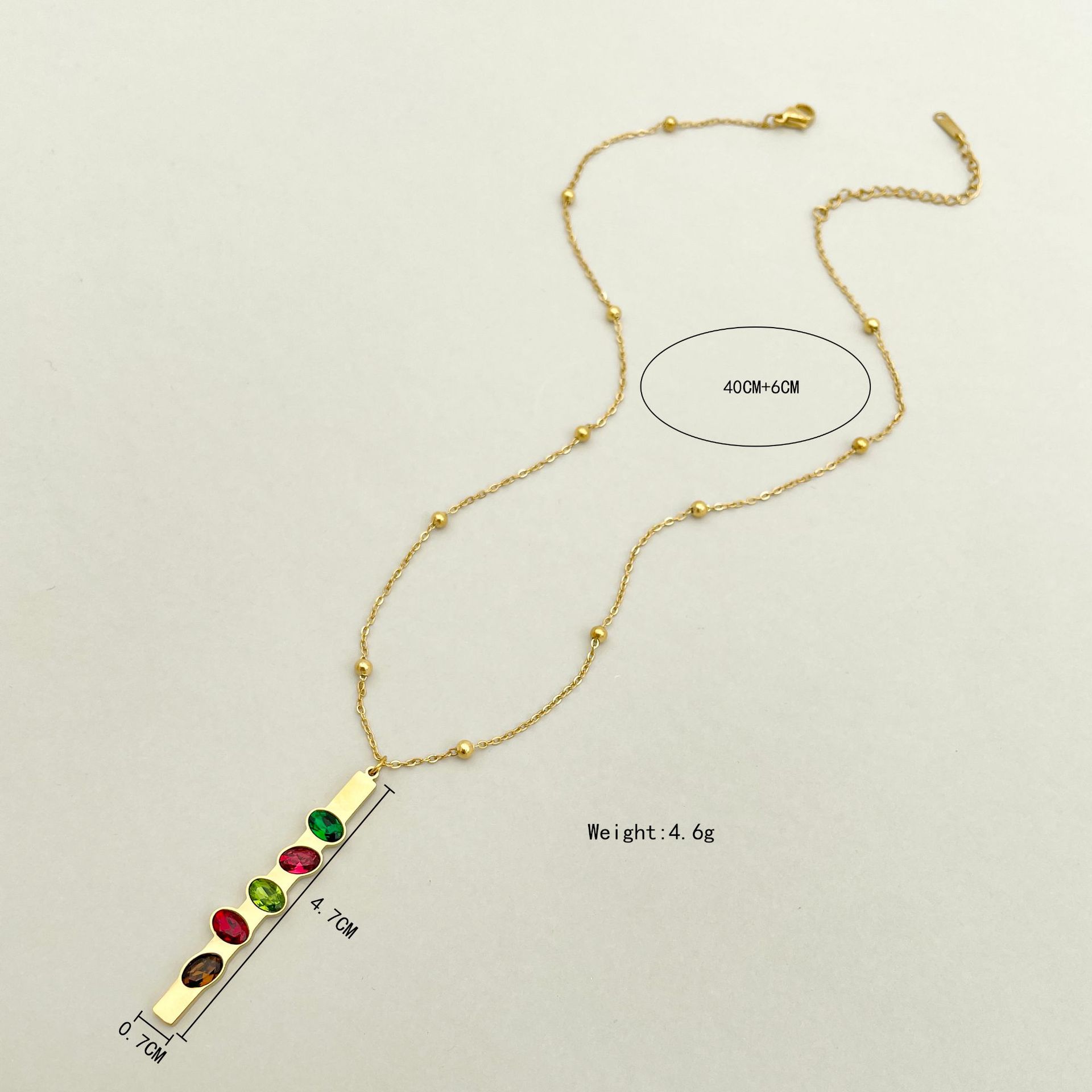 Simple Style Geometric Stainless Steel Plating Zircon Pendant Necklace