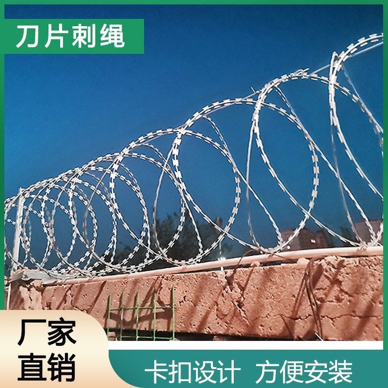 304不锈钢防盗防攀爬刺网防盗刀刺滚笼防盗刀刺网围墙刀片刺绳