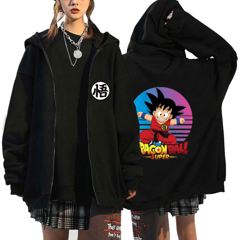 Japanese Anime Autumn and Winter New Dragon Ball Muscle Goku Printed Zipper Fleece Sweater Jacket Hoodie Top Japanese Anime Autumn and Winter New Dragon Ball Muscle Goku Printed Zipper Fleece Sweater Jacket Hoodie Top