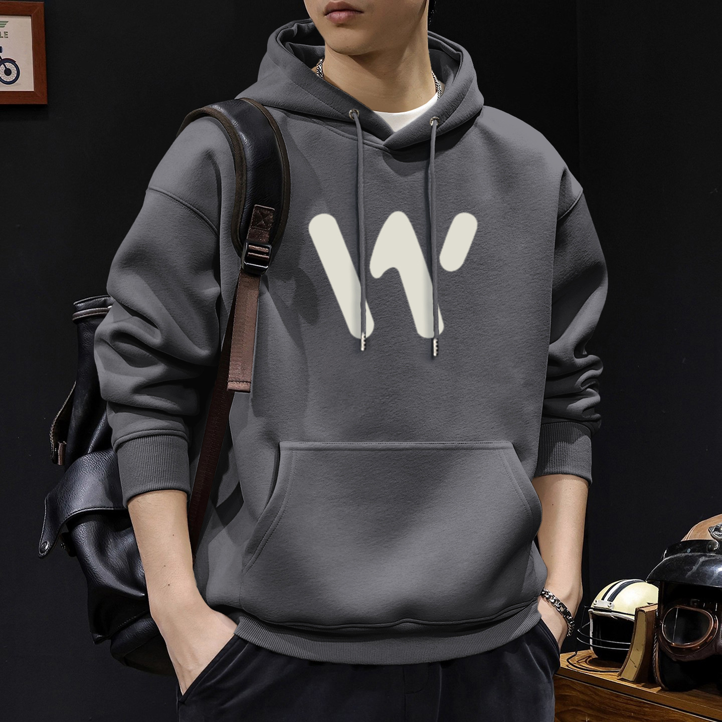 América pesada sudadera encapuchada hombre otoño invierno acolchado marca de moda retro suelta chaqueta superior adolescente