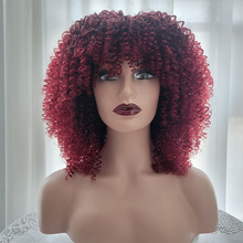 亚马逊新品欧美时尚假发女玫瑰网非洲小卷爆炸头套化纤高温丝wigs