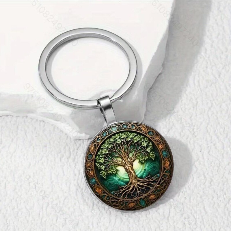 TEMU Hot Selling 9999 Tree of Life Collection Time Gem Zinc Alloy Base Keychain Bag Hanging Ornaments