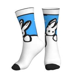 跨境POD数码印花长筒兔子图案印花运动男女袜子Socks亚马逊希音