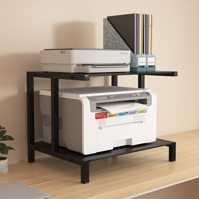 家用打印机置物架书桌面两层放置柜办公室电脑主机托架机箱收纳柜