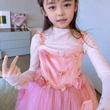 樱花手工花朵公主裙超仙六一演出礼服裙舞蹈公主裙洋气甜美连衣裙