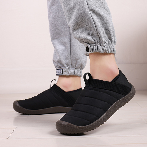 New cross-border winter cotton shoes for men, outdoor slip-on sneakers for couples, snow boots, waterproof and wear-resistant cotton shoes