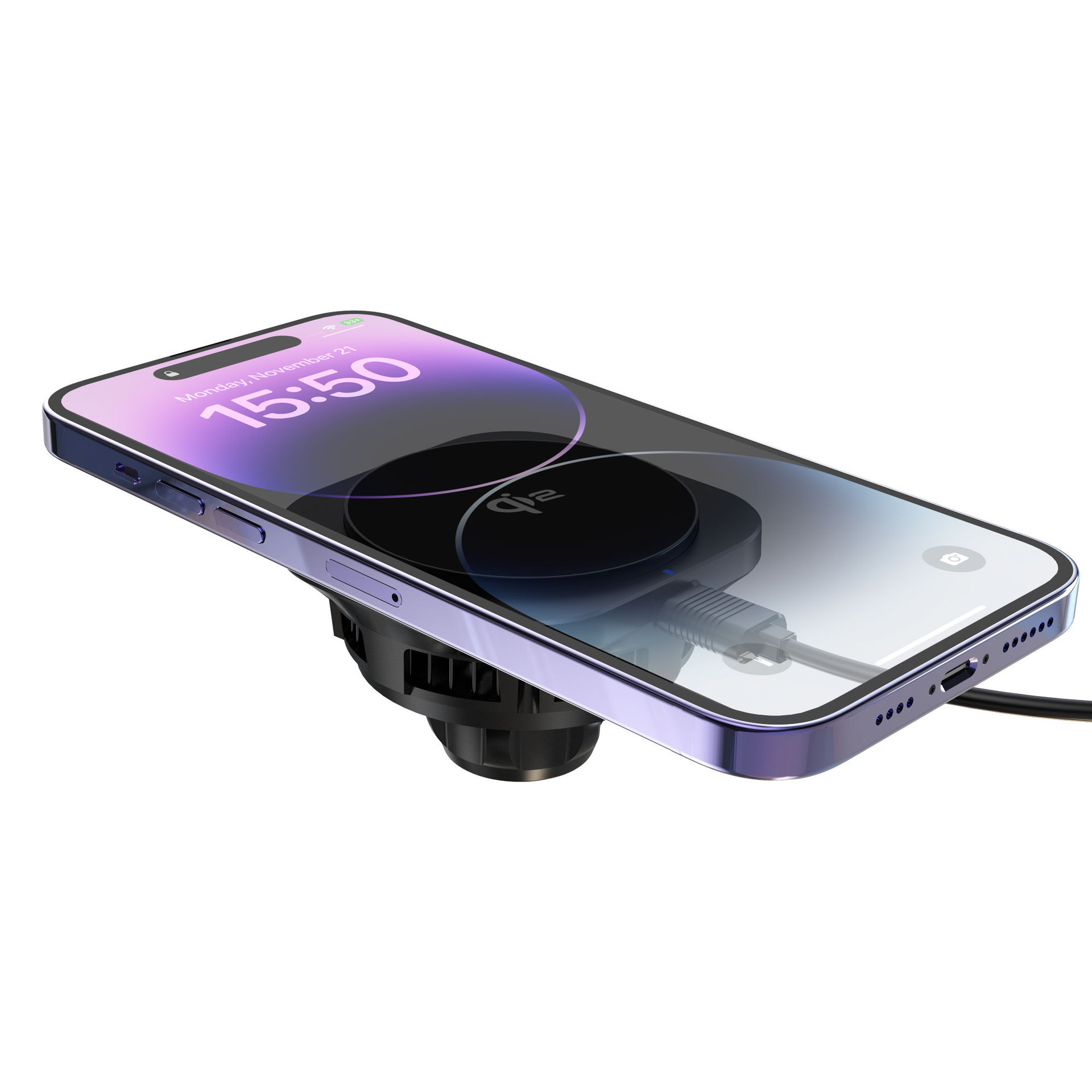 QI2 Semiconductor Refrigeration Cooling Magnetic Car Wireless Charger 15W Fast Charging_voghion.com