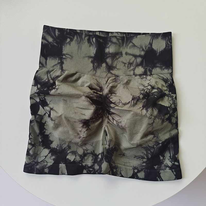 Cintura alta, cadera, melocotón, traje de teñido anudado deportivo, traje de yoga de hombro inclinado a prueba de golpes para mujer