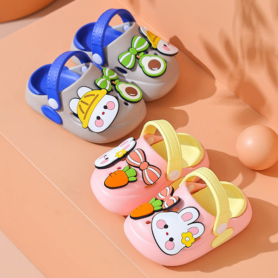 Children's Cave Shoes New Toe Toe Cartoon Girls Summer Baby Soft Sole 1-6 Years Old 2 Non-Slip Sandals for Little Boys