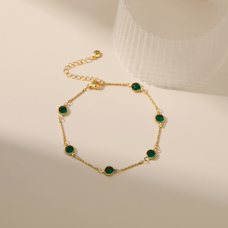 copper green zircon simple adjustable fine anklet jewelry wholesale Nihaojewelrypicture7
