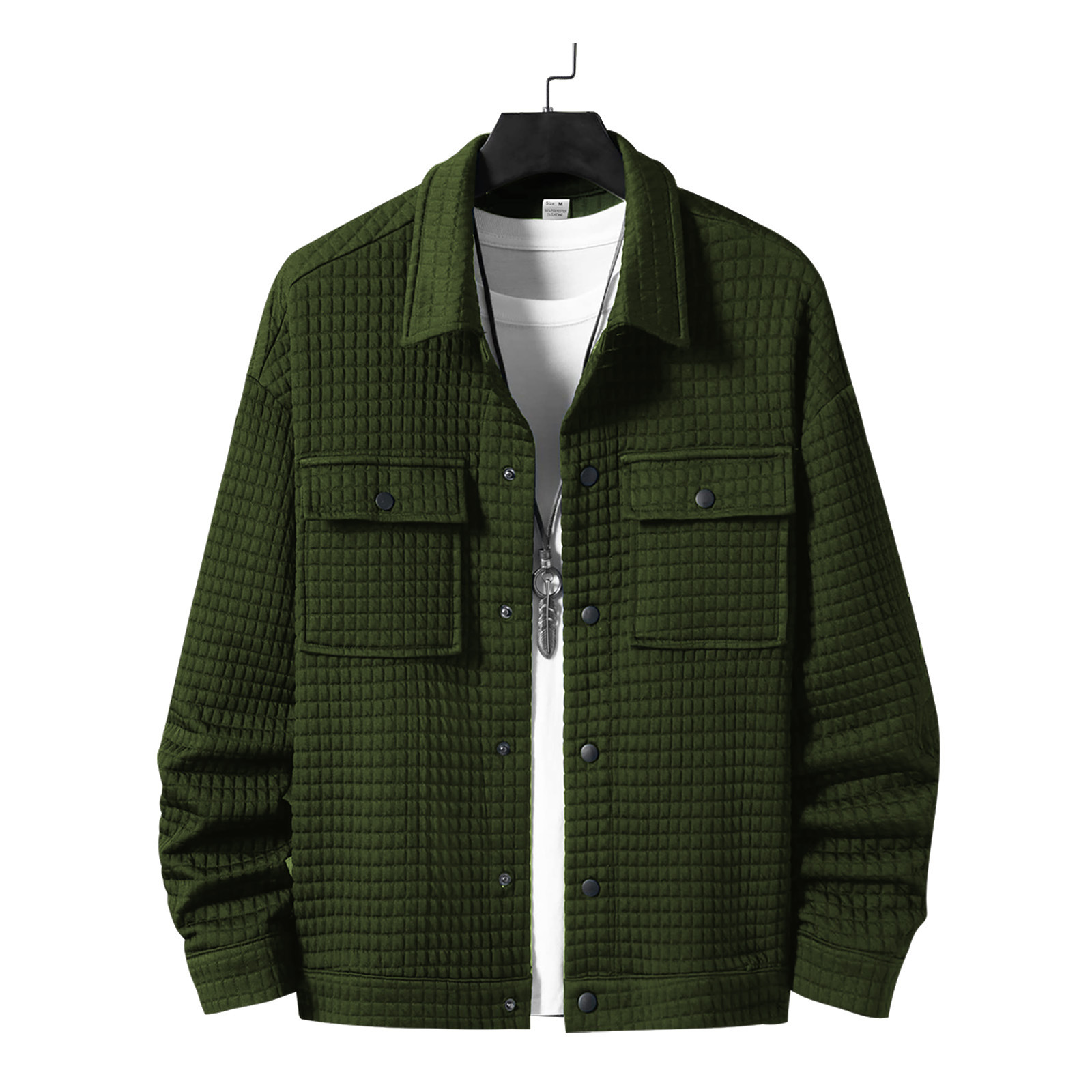 Chaqueta informal de jacquard con estampado de cuadros pequeños, estilo americano, para hombre, de primavera y otoño, estilo europeo y americano, de corte holgado.
