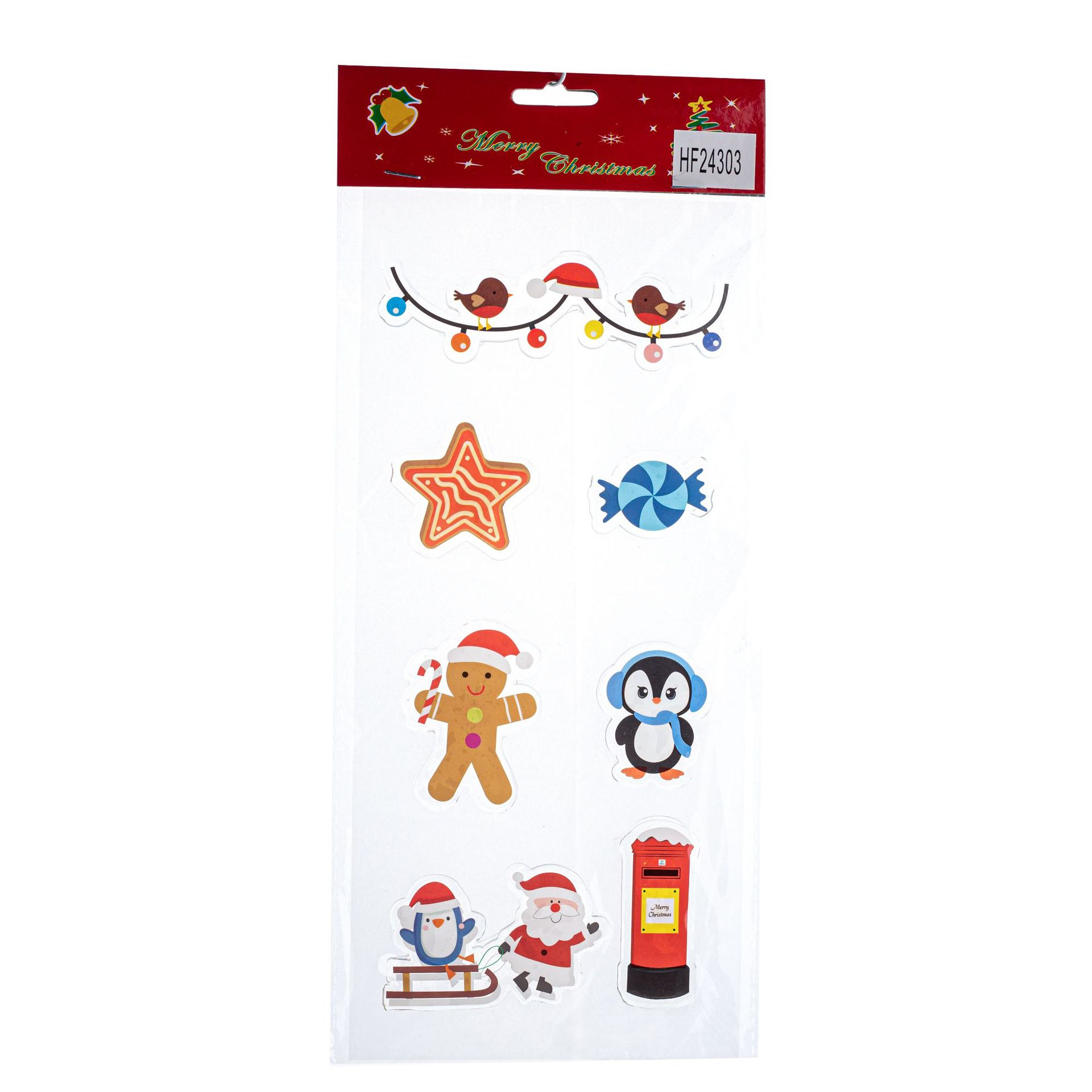 Customizado pegatinas de vidrio de Navidad PVC automóvil pegatinas electrostáticas ventanas pegatinas de puertas suministro de impresión al por mayor