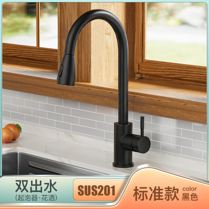 Grifo Extraíble de Cocina Fría y Caliente de Cobre Giratorio Anti-salpicaduras para Fregadero