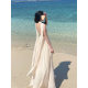 Sanya, Thailand Travel Beautiful White Beach Dress Fairy Desert Wear and Take Photos Backless Seaside Holiday dress