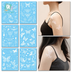 Recaroon Cross-border Waterproof White Lotus Tattoo Sticker Mandala Totem Flower Butterfly Tattoo Sticker Bridesmaid Hand Tattoo