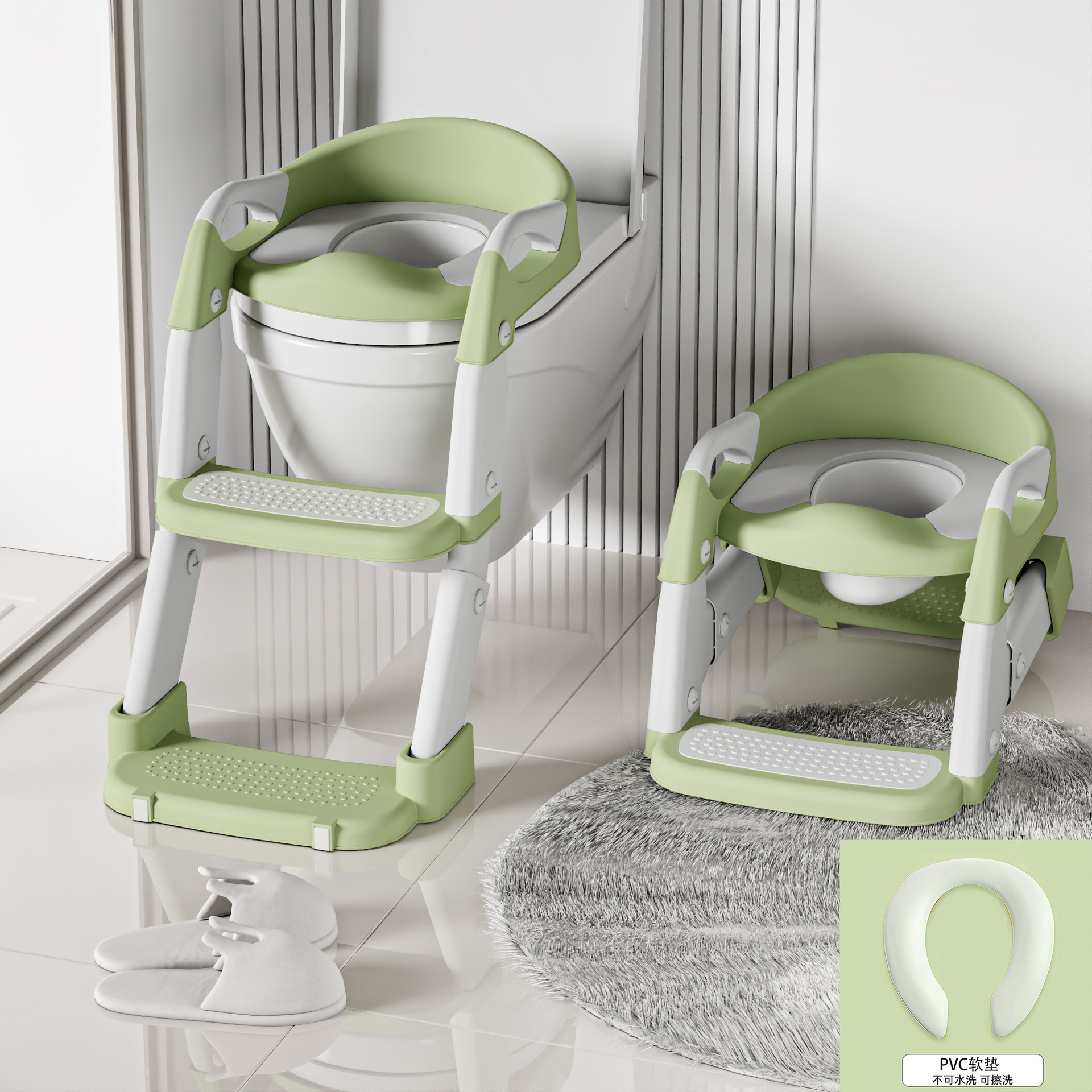Fábrica al por mayor de los niños escalera aseo bebé anillo infantil bebé escalera plegable inodoro