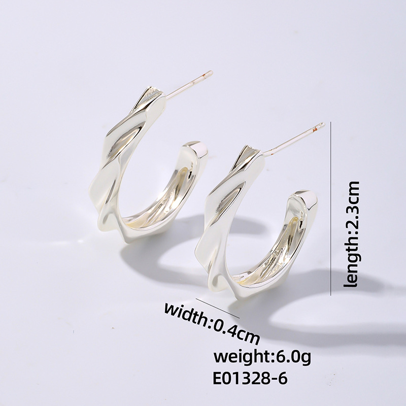 1 Pair Simple Style Geometric Plating Stainless Steel Hoop Earrings Drop Earrings display picture 19