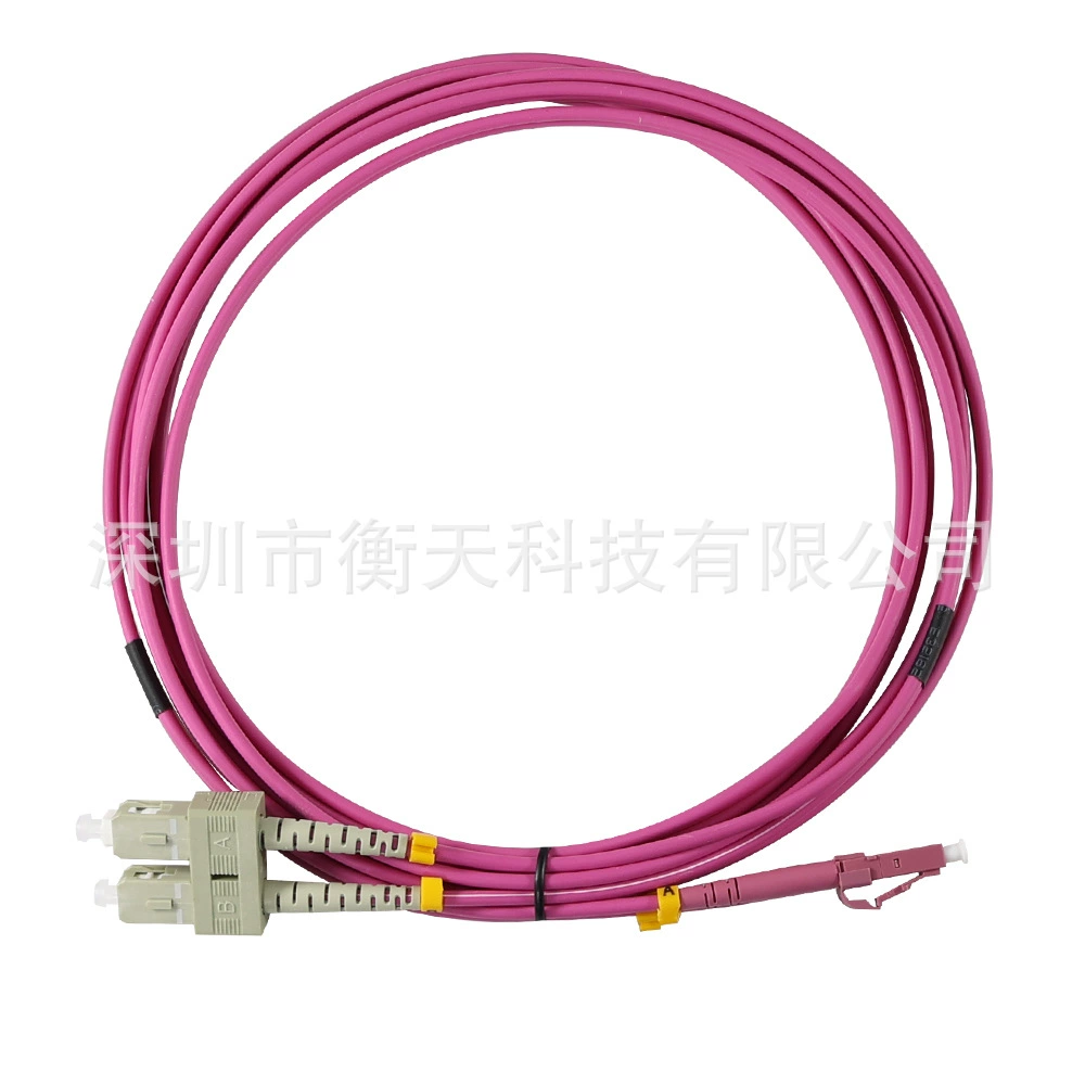 Оптический патч-корд LC_SC_Multimode_OM4_Duplex, высококачественный, 2-жильный, многомодовый