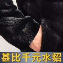 貂皮外套男冬季仿水貂绒皮毛一体整貂皮衣皮草金貂毛连帽貂绒大衣