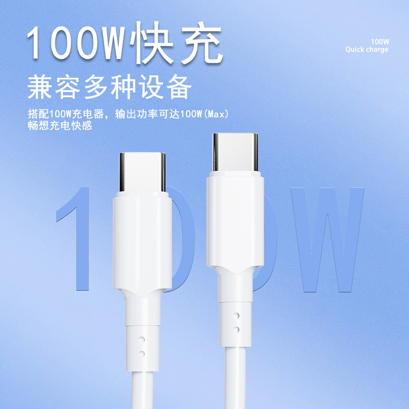 New double typec data cable pd fast charge 100W double Port double head ctoc charger cable Apple laptop