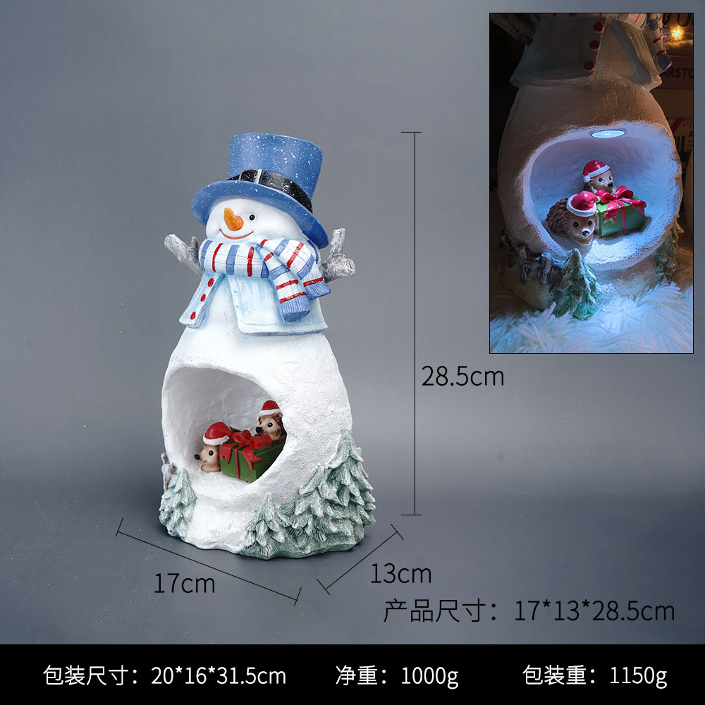 Decoración de Navidad americana creativa Navidad luminoso regalo resina artesanía hogar sala de estar decoración de escritorio