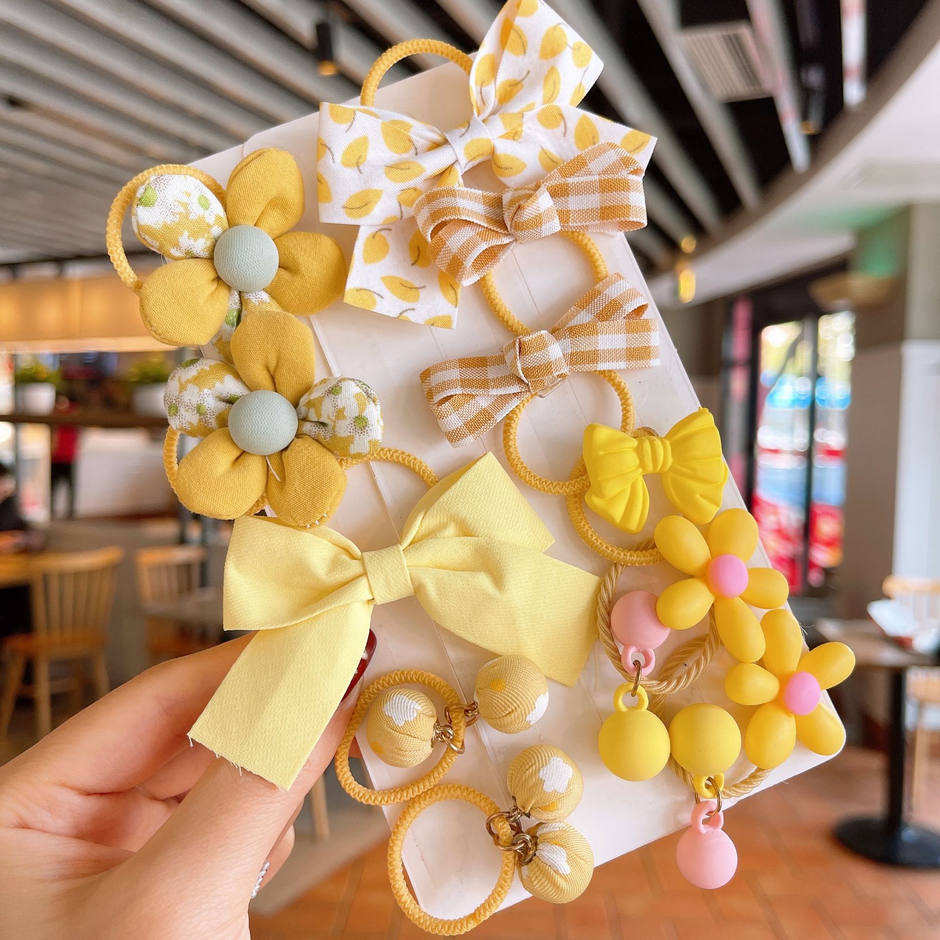 Banda de goma para niños cuerda de pelo para bebés tela para niñas arco de flores no duele accesorios para el cabello banda de pelo lindo Tocado de cola de caballo
