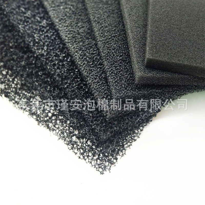 大孔油污加厚过滤海绵 黑色20PPI粗孔过滤棉垫 聚氨酯网状吸油棉