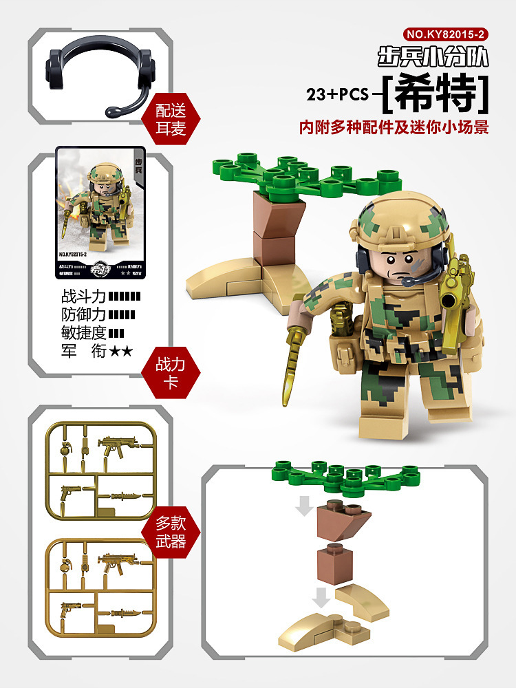 KaiZhi kompatibel LEGO 82015 Wolf Weiblich Wildnis Team Militär Minifigur Bausteine Kinder Bildungs Montage Spielzeug.