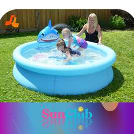 JILONG新款儿童户外可移动动物加厚充气戏水喷水家庭游戏玩乐泳池