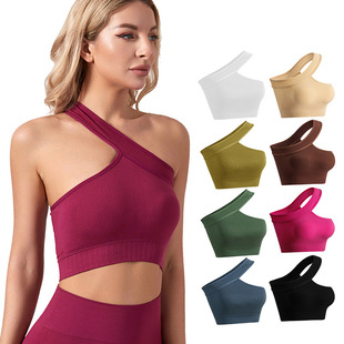 No Wires, Push up Big Breasts, Small Slanted Shoulder Yoga Bra, All-In-One Beautiful Back Sports Fitness Bra, Outer Wear for Fitness