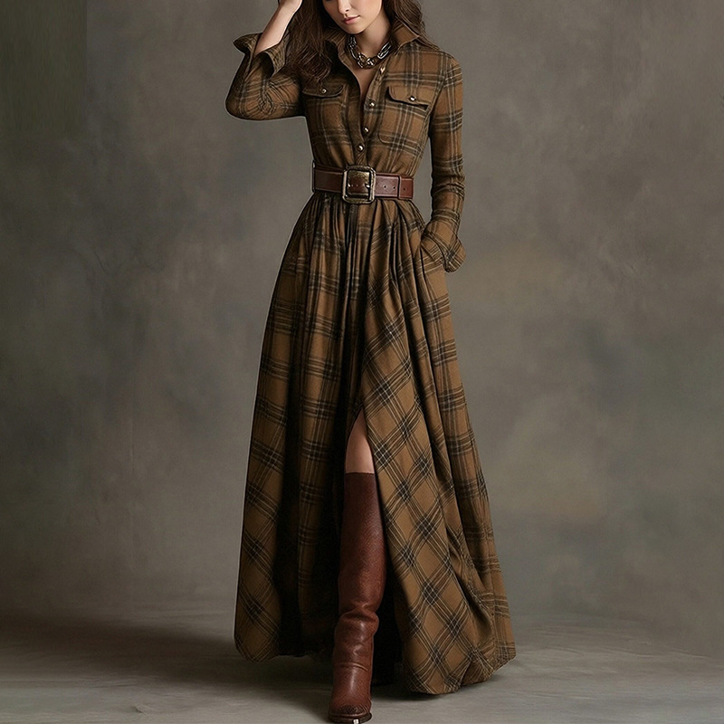 Set gonna francese vintage a quadri svasato e dimagrante donna_voghion.com