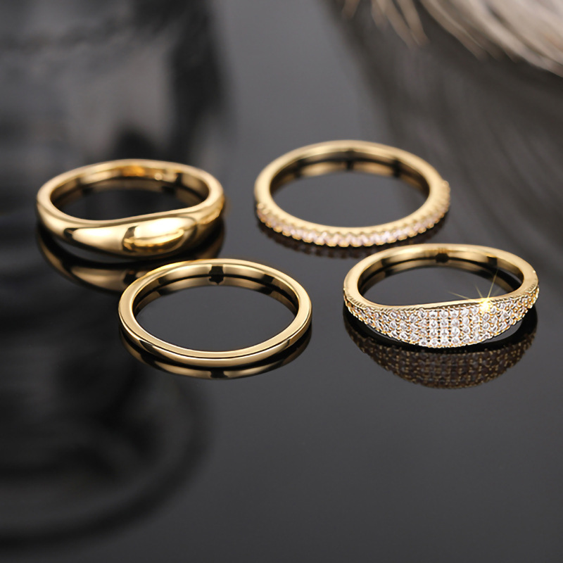 8g Weight Zircon Inlay Material Rings Classification 10, 6 Ring Size 1 Piece Quantity Casual, Shopping Occasion Copper Material Geometric Pattern All Seasons Season Women's Gender Elegant, Vintage Style Style Wholesale Jewelry Elegant Vintage Style Geometric Copper Zircon Rings 12