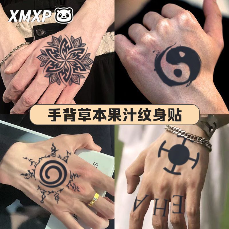 Trendy and Cool Juice Tattoo Stickers on the Back of the Hand, Waterproof and Long-Lasting, High-End Tattoo Color for Men and Women Trendy and Cool Juice Tattoo Stickers on the Back of the Hand, Waterproof and Long-Lasting, High-End Tattoo Color for Men and Women