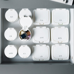 Japanese-style desktop push-type storage box clip drawer debris organization with cover cosmetic cotton toothpick cotton swab storage box