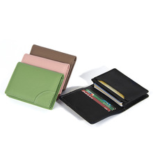 外贸头层牛皮卡包轻薄简约多卡位名片包大容量证件卡夹真皮卡套女