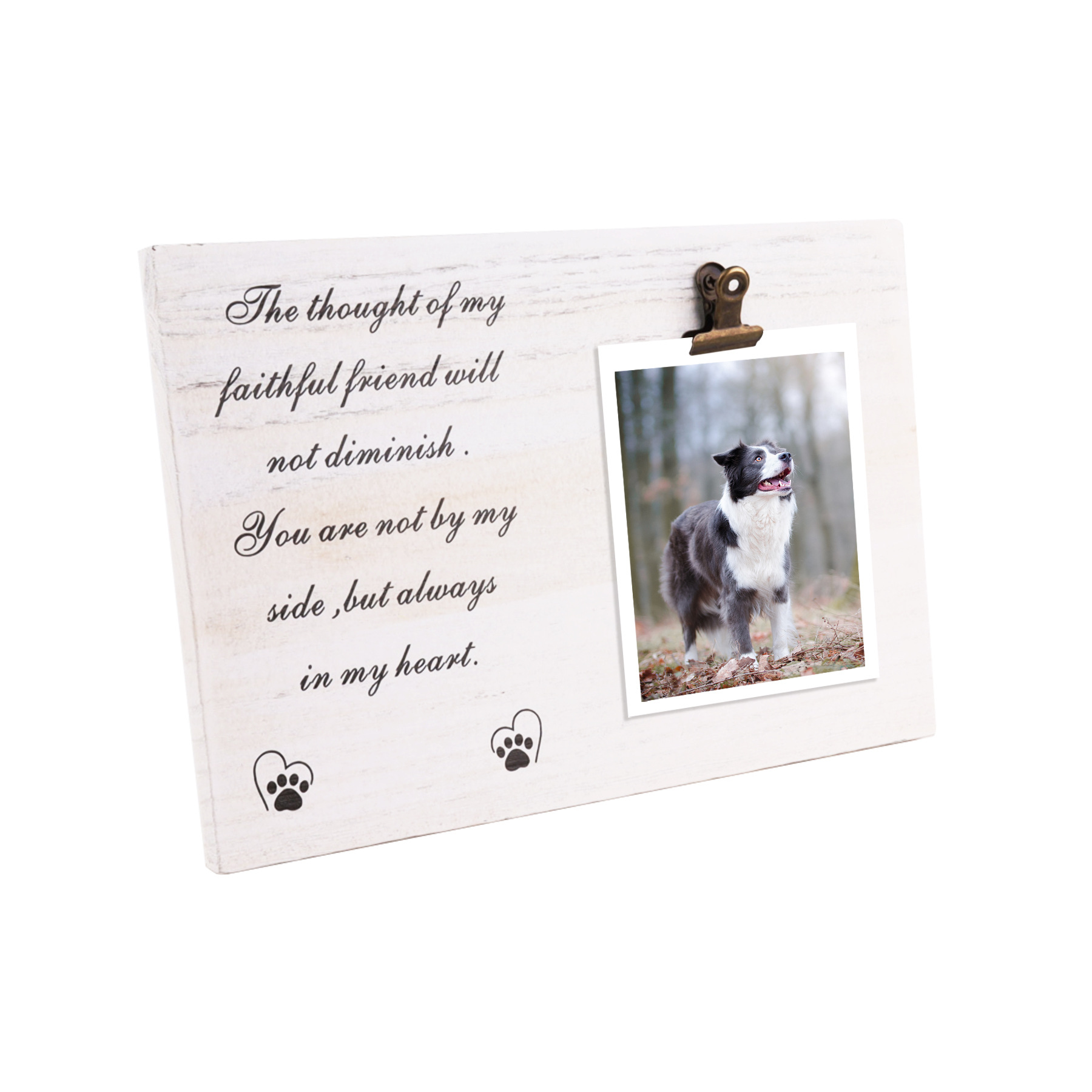 Transfronterizo de madera mascota gato perro Paulownia madera angustiada marco de fotos conmemorativo perro gato de madera marco de fotos conmemorativo