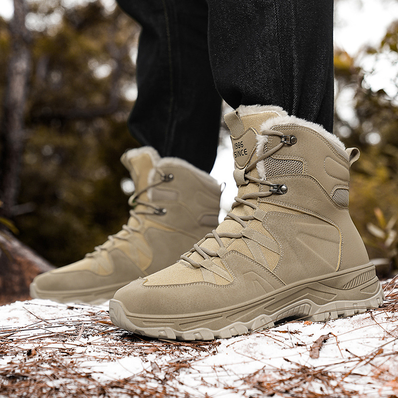 Zapatos de montaña al aire libre para hombres nuevos zapatos de senderismo antideslizantes y veludo, zapatos deportivos casuales transfronterizos para hombres