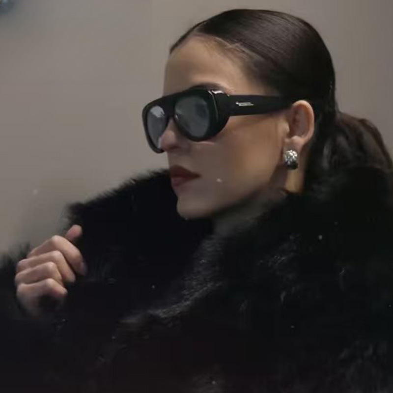 Rihanna-Style Large-Frame Aviator Sunglasses Ins European and American Fashion Versatile Sunshade Sunglasses Thick Frame Thick-Rimmed Sunglasses