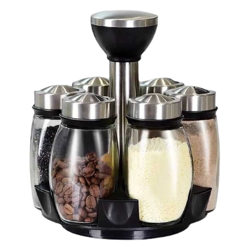 Juego de recipientes para condimentos, tarro para condimentos, botella giratoria para condimentos de cocina, botella de vidrio para condimentos, tarro para condimentos, regalo promocional para ferias comerciales